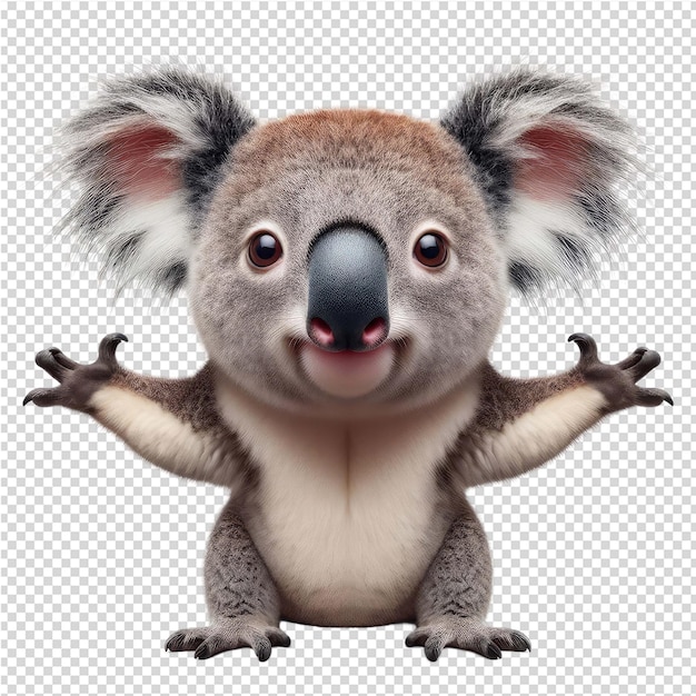 A koala with a black nose and a black nose