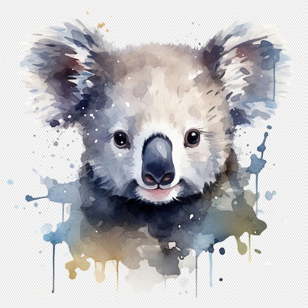 PSD koalas illustrated in watercolor