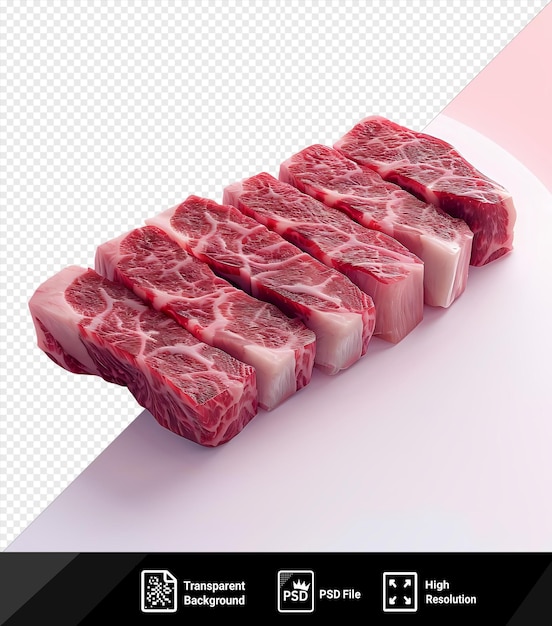 PSD kobe beef on a white plate png