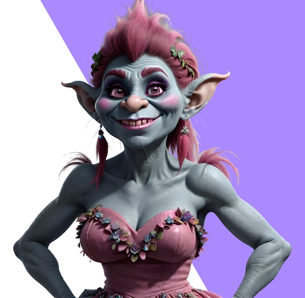 PSD kobieta troll 3d