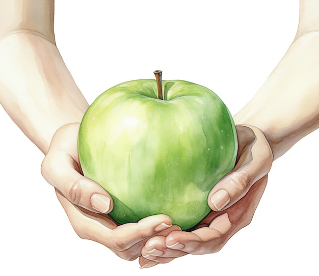 kobieta trzymająca ilustrację appleart