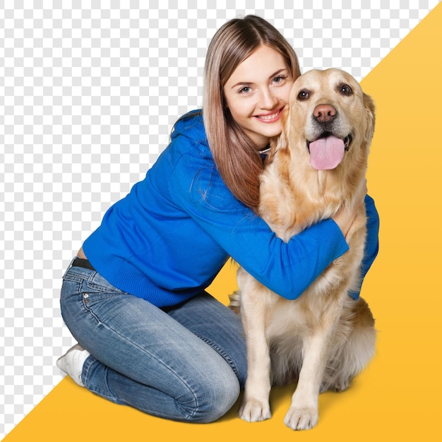 Kobieta uściskająca psa