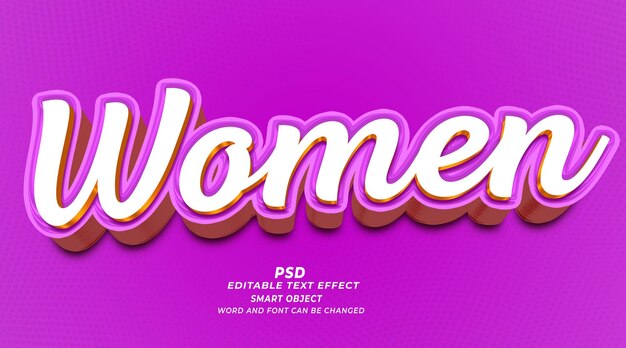 PSD kobiety 3d psd editable text effect photoshop szablon