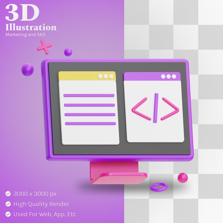 PSD kodning illustration 3d
