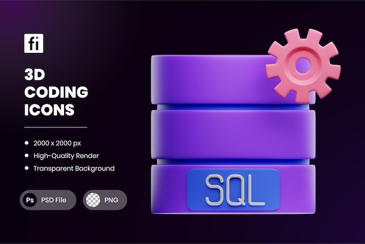 PSD kodowanie ilustracji 3d sql