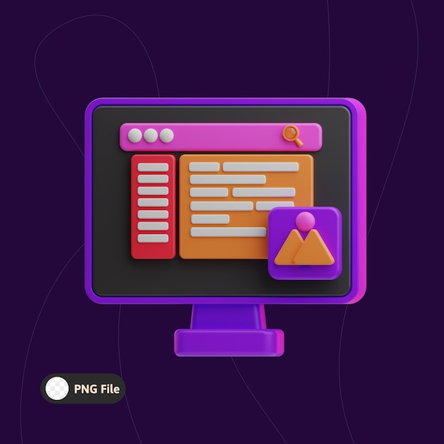 Kodowanie Web Development ilustracja 3d