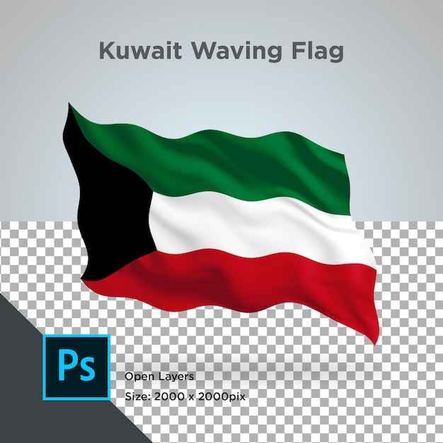 PSD koeweit flag wave transparant psd