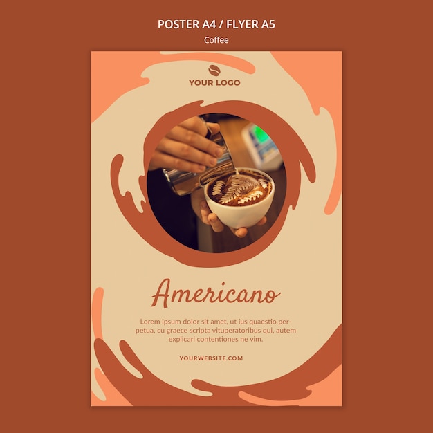 PSD koffie concept poster mock-up