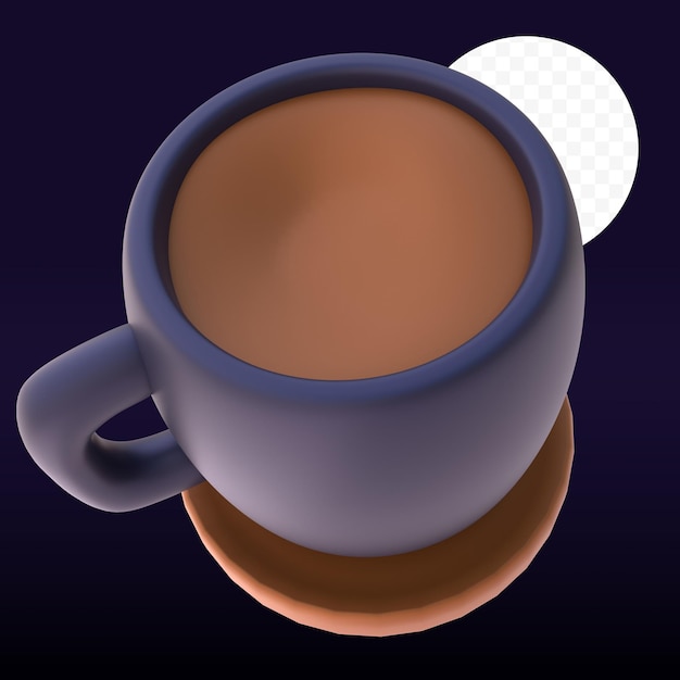 PSD koffie in 3d grafisch teruggegeven