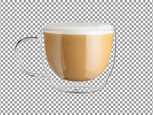 Koffie in glazen beker met transparante achtergrond
