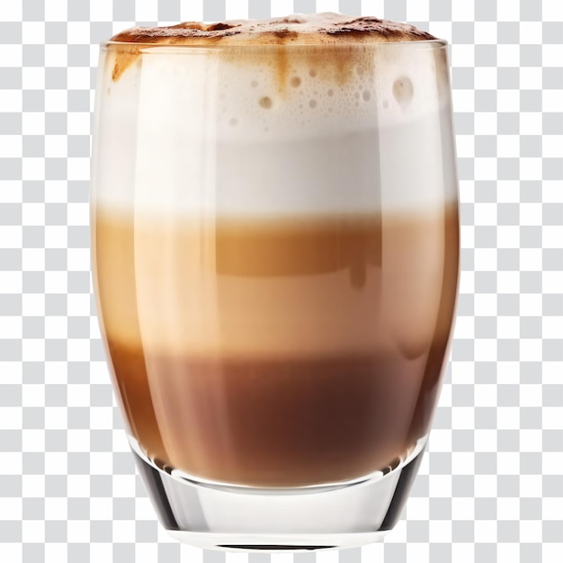 PSD koffie latte in glas geïsoleerd gesneden generatieve ai kunst