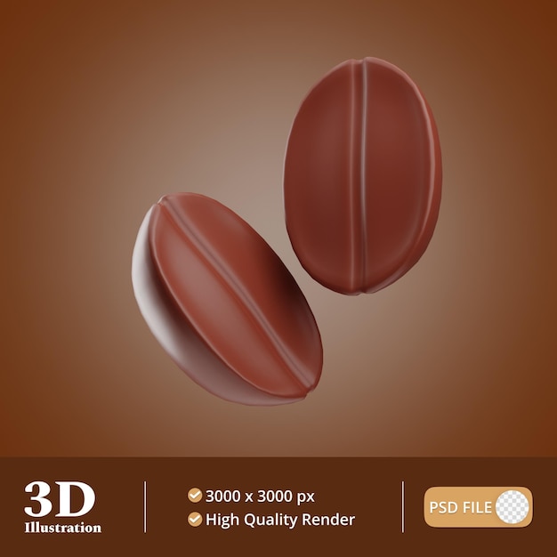 Koffie object koffieboon illustratie 3d