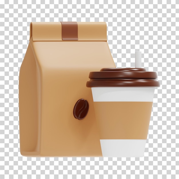 PSD koffie tas en kopje 3d illustratie