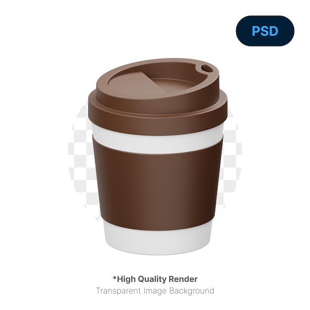 PSD koffiekopje 3d-pictogram premium psd