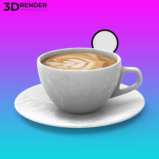 PSD koffiekopje 3d render geïsoleerd