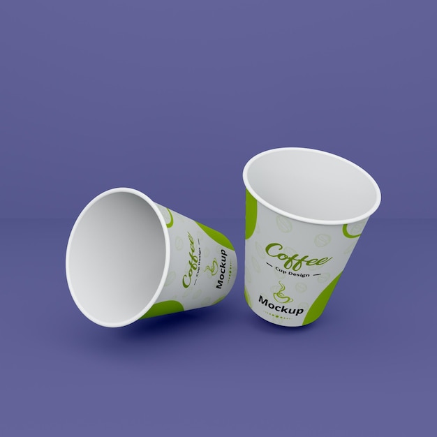 Koffiekopje realistisch 3d mockup-ontwerp