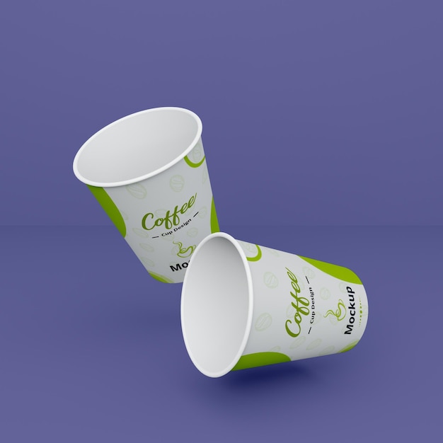 Koffiekopje realistisch 3d mockup-ontwerp