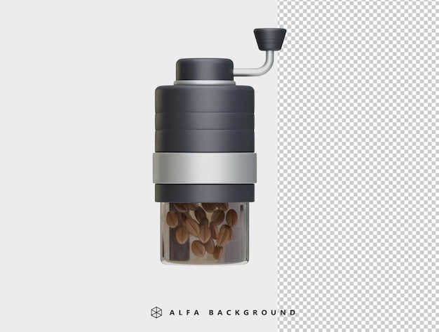 PSD koffiemolen 3d-rendering vector illustratie