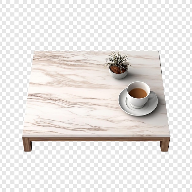 Koffietafel geïsoleerd op transparante achtergrond