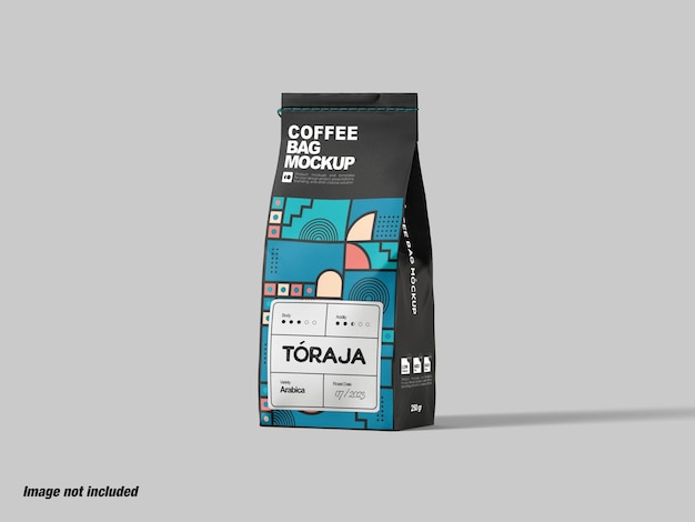 PSD koffietas met label mockup