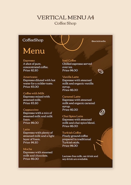 Koffiewinkel business sjabloon