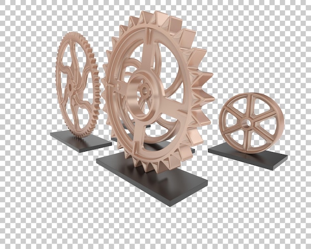Kogge wielen geïsoleerd op transparante achtergrond 3d-rendering illustratie