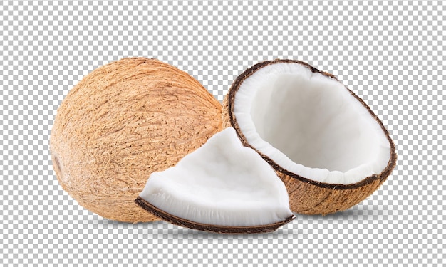 Kokosnoot geïsoleerd op alfalaag