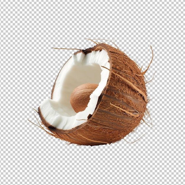 Kokosnoot geïsoleerd op doorzichtige achtergrond