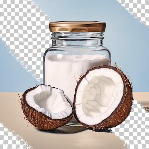 PSD kokosolie weergegeven op transparante achtergrond