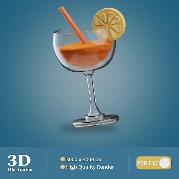 Koktajl Ilustracja 3d