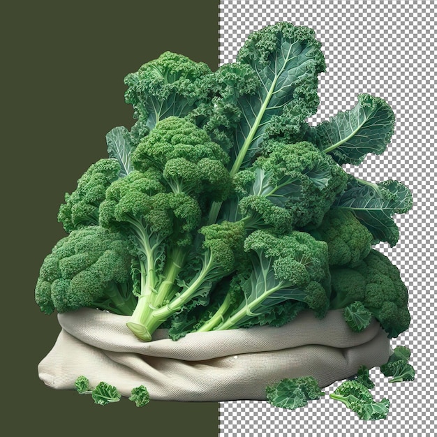 PSD kolekcja crisp kale png