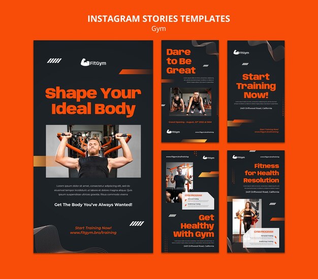 Kolekcja historii siłowni i fitnessu na Instagramie