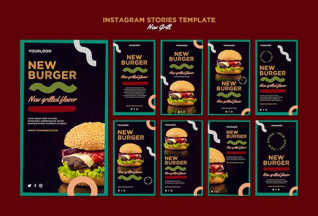 Kolekcja Opowiadań Na Instagramie Dla Restauracji Z Burgerami