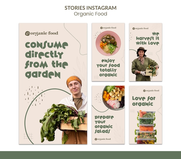Kolekcja Opowiadań O Zdrowej Domowej żywności Na Instagramie O Organicznych Kształtach