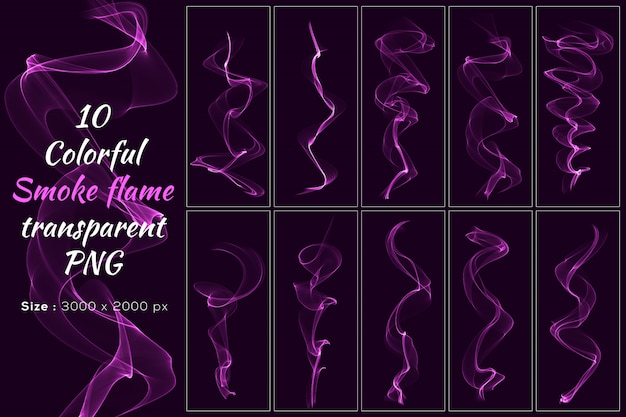 PSD kolekcja pink color smoke flame transparent