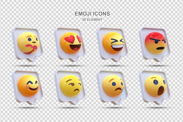 PSD kolekcja reakcji emoji w mediach społecznościowych