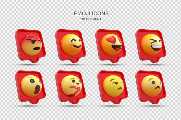 Kolekcja Reakcji Emoji W Mediach Społecznościowych