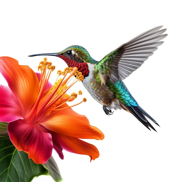 Kolibrie met bloem vector afbeelding