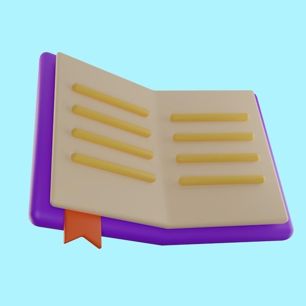 Kolorowa ikona 3D otwartej książki