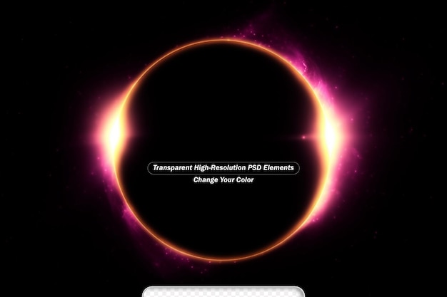 PSD kolorowa ilustracja cyfrowa zaćmienia słońca