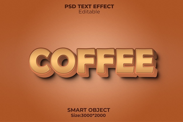 PSD kolorowa kawa edytowalny efekt tekstowy