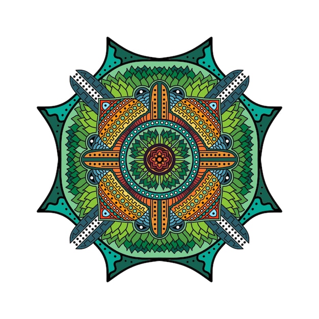 PSD kolorowa mandala ilustracja kwiatu słońca