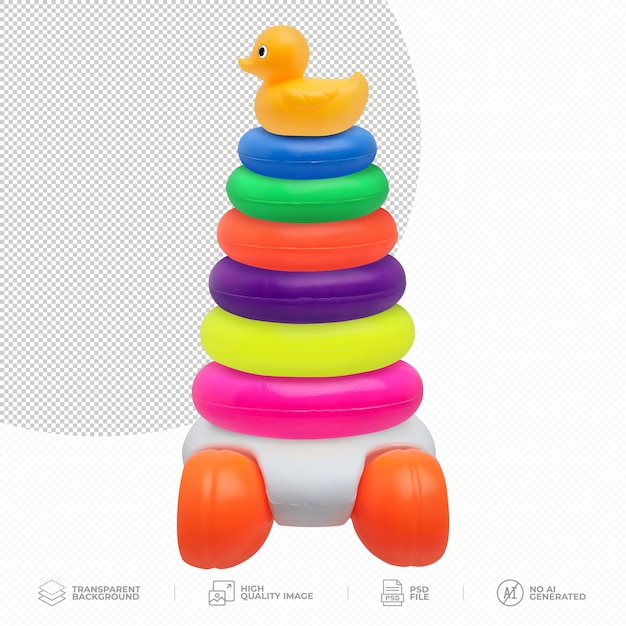 Kolorowa Plastikowa Zabawkowa Piramida Dla Dzieci Na Przezroczystym Tle Png