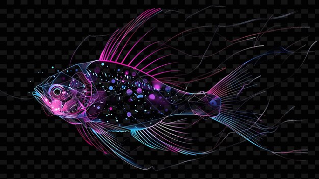 PSD kolorowa ryba o fioletowym i niebieskim kolorze