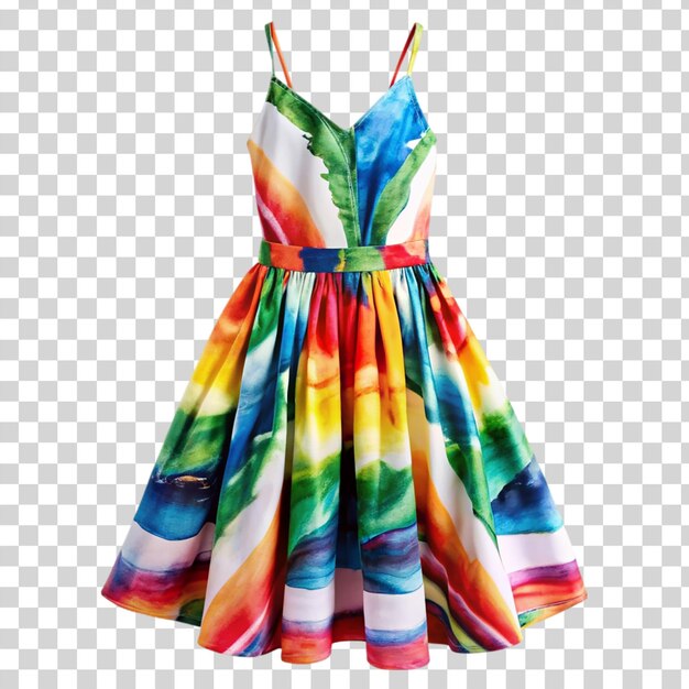 PSD kolorowa sukienka izolowana na przezroczystym tle