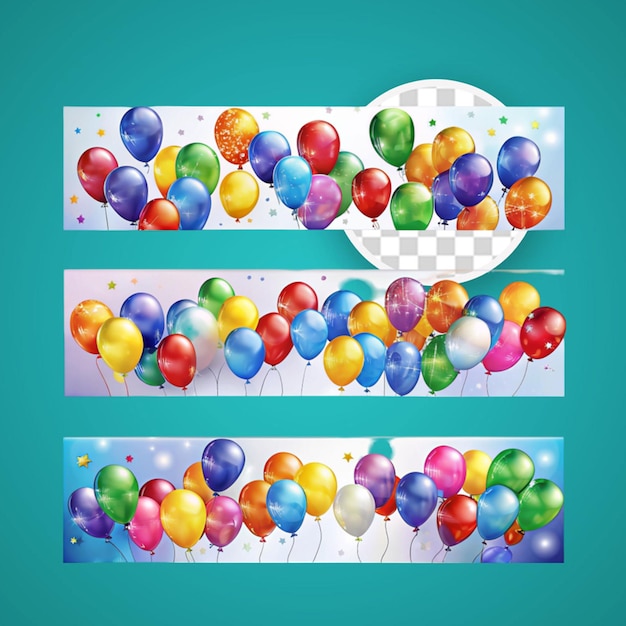 PSD kolorowe balony urodzinowe