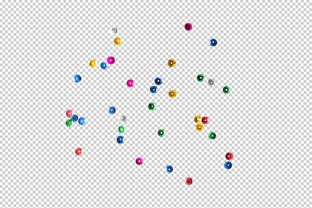 PSD kolorowe konfetti w kropki kolorowe, błyszczące dekoracje wycinane plik psd