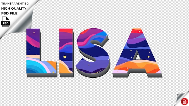PSD kolorowe litery, które mówią na górze obrazu