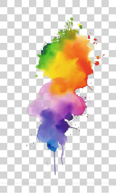 Kolorowe plamy farby na przezroczystym tle PNG