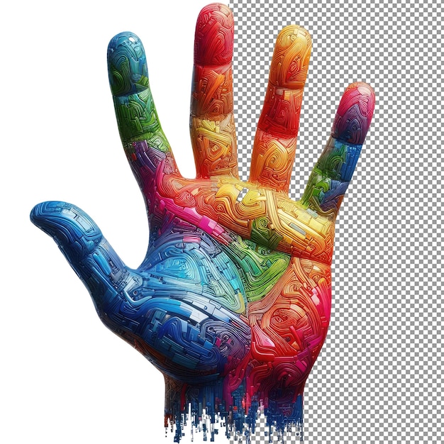 PSD kolorowe połączenie izolowana ręka układanka dla kreatywnych projektów